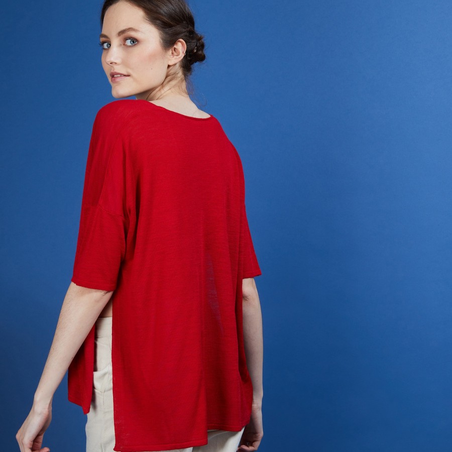 T-shirt oversize en lin flammé - Batalya