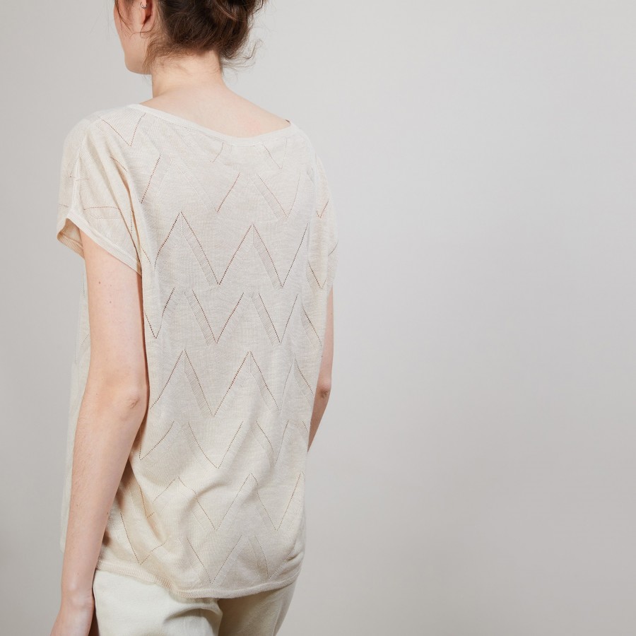 Long flamed linen T-shirt - Colinna