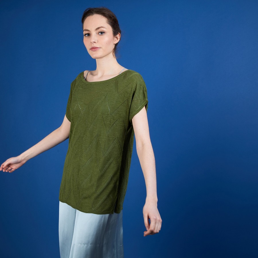 Long T-shirt en lin flammé - Colinna