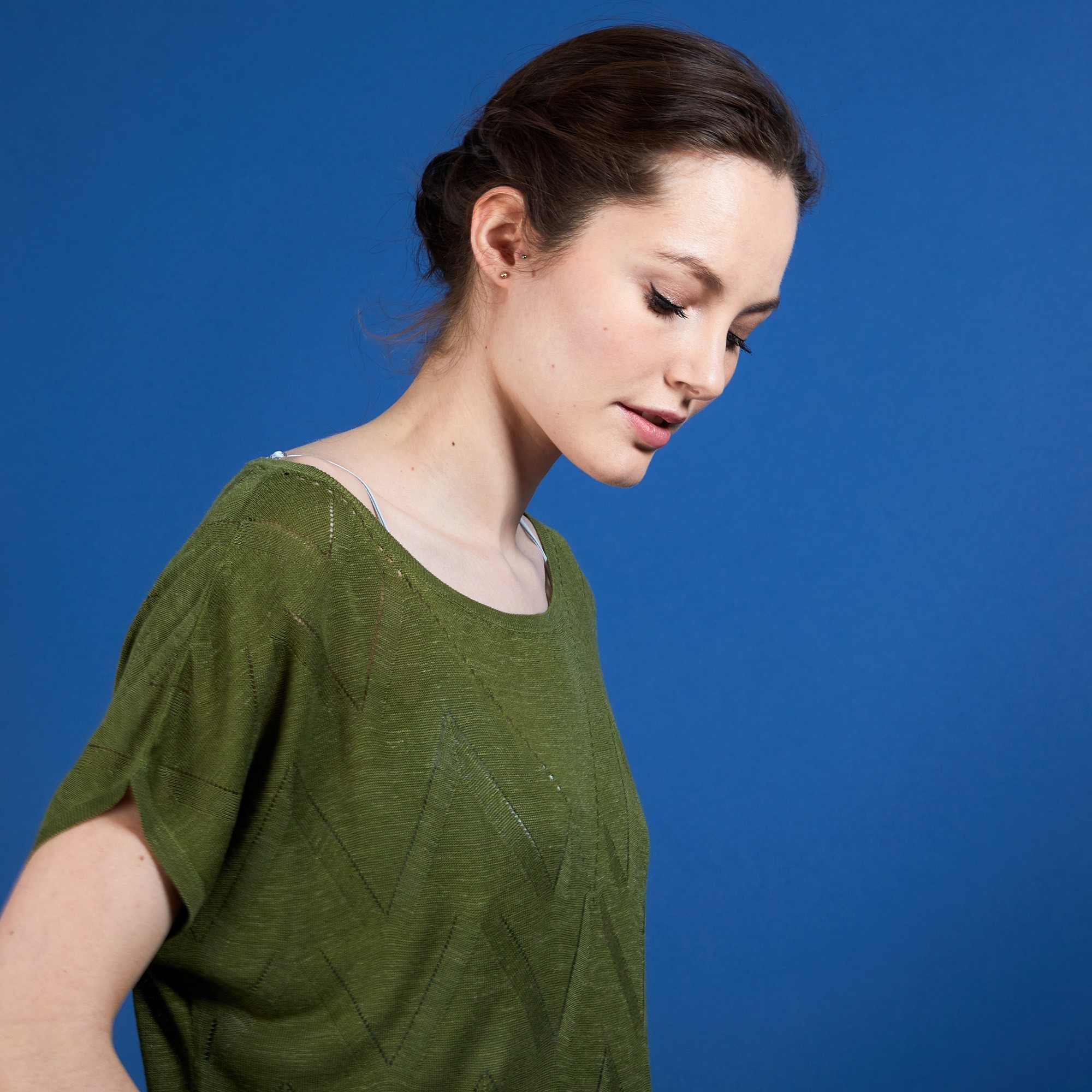 Long T-shirt en lin flammé - Coline 6851 maquis - 83 Kaki
