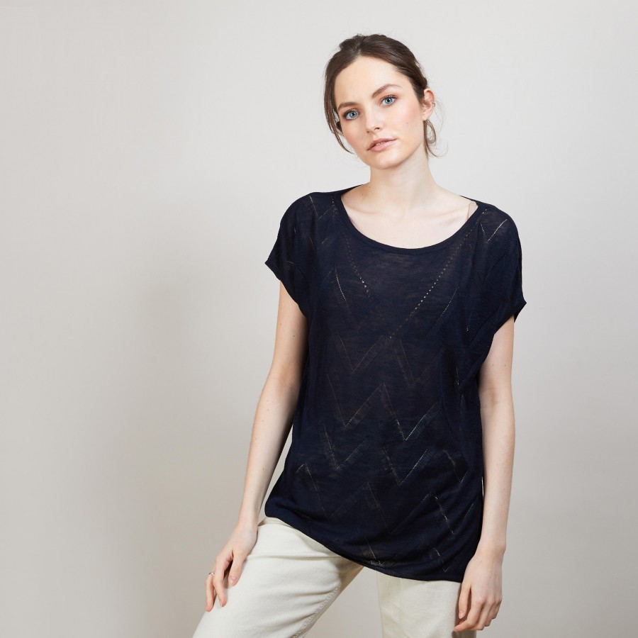 Long T-shirt en lin flammé - Colinna