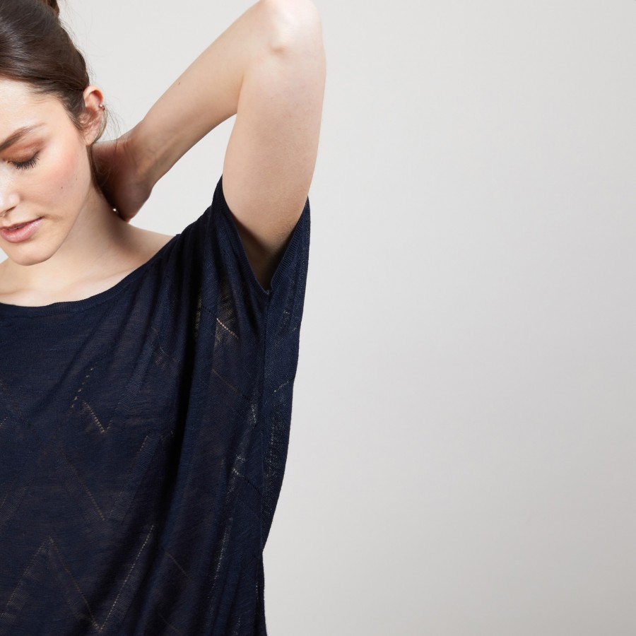 Long T-shirt en lin flammé - Colinna