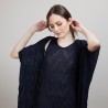 Long gilet en lin flammé - Cid 6840 marine - 05 Bleu marine