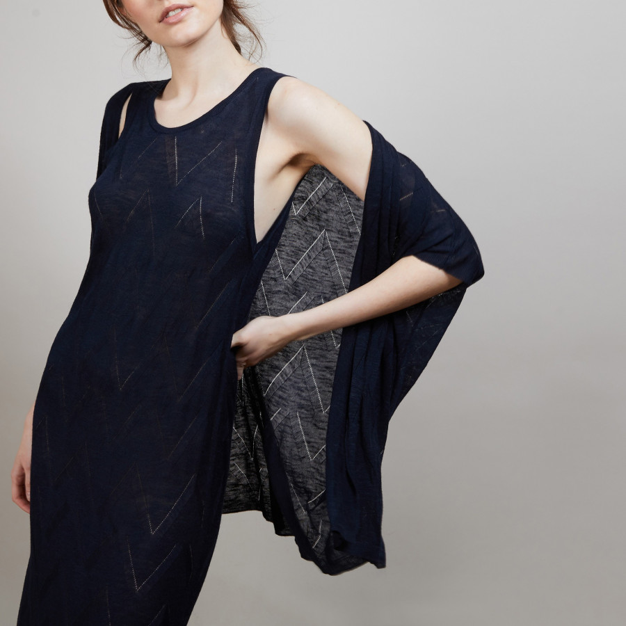 Long gilet en lin flammé - Cid