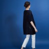 Longue tunique en lin flammé - Carl 6840 marine - 05 Bleu marine