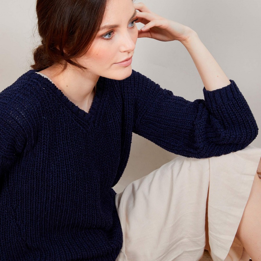 Ribbed knit V-neck sweater - Bulle