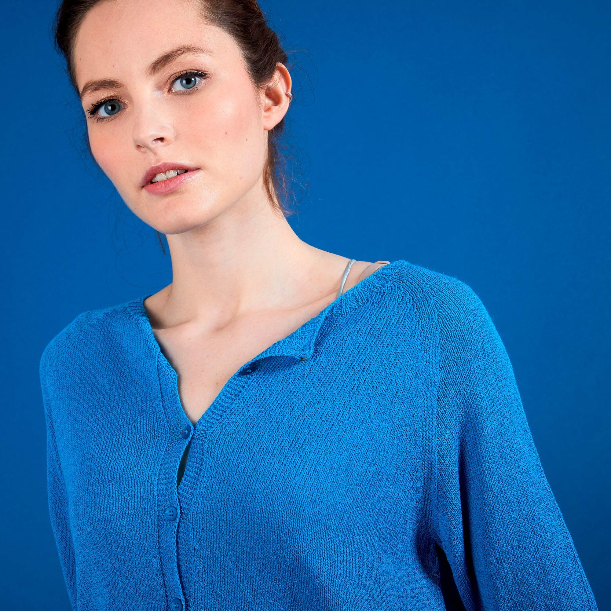 Cardigan femme en viscose crepe - Boubou 6843 azur - 49 Turquoise