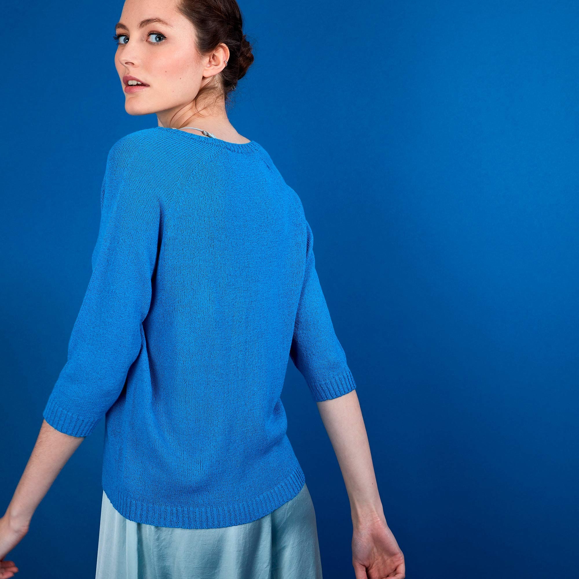 Cardigan femme en viscose crepe - Boubou 6843 azur - 49 Turquoise