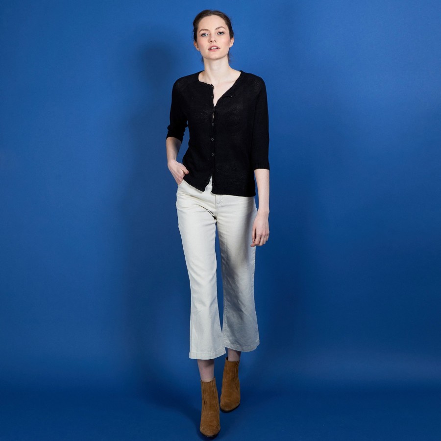 Cardigan feminino de crepe de viscose - Boubou