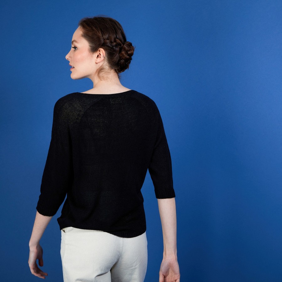 Cardigan feminino de crepe de viscose - Boubou