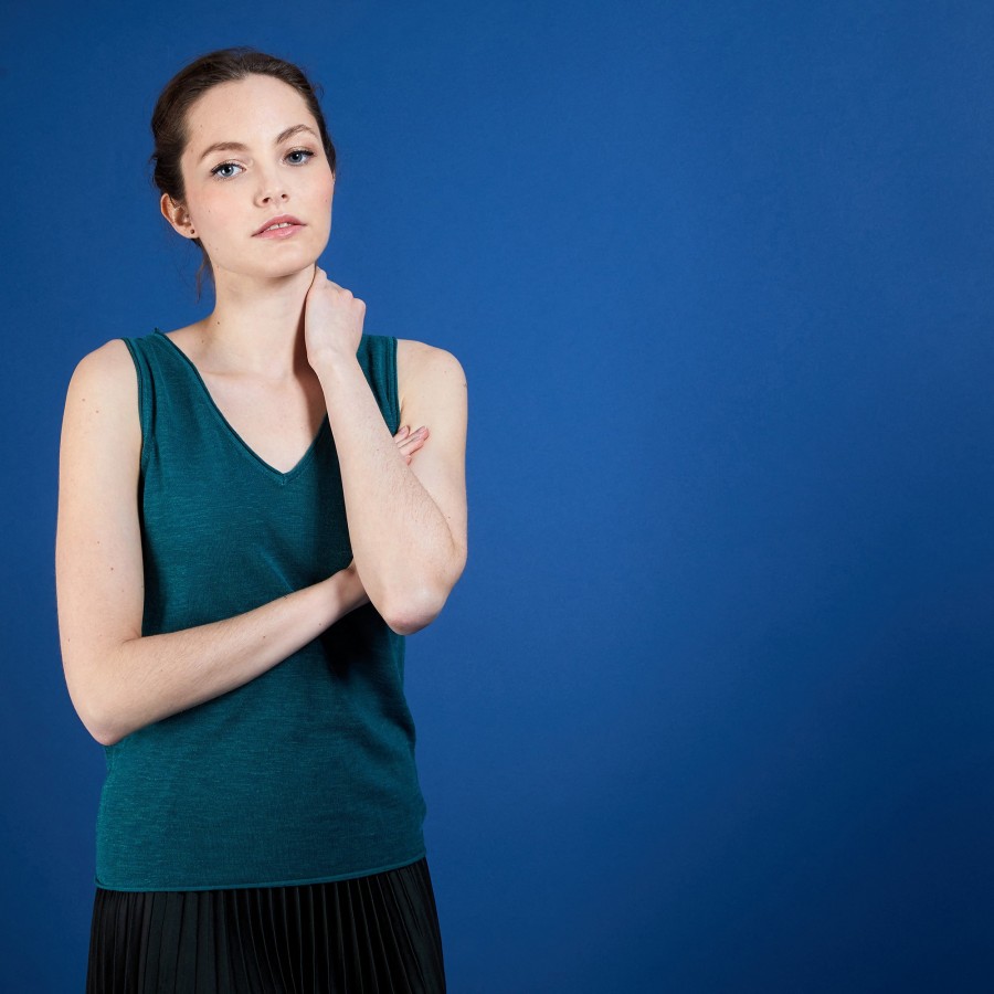 Flamed linen tank top - Boréal