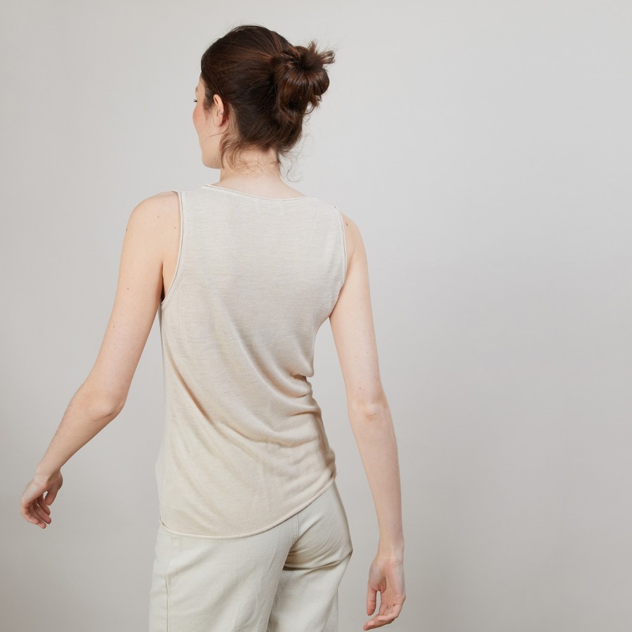 Flamed linen tank top - Boréal