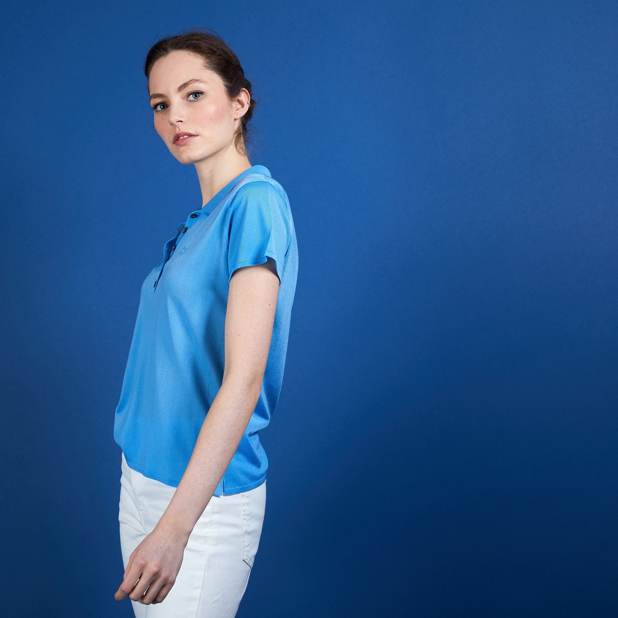 Polo en Fil Lumière - Bilbo 6843 azur - 04 Bleu clair