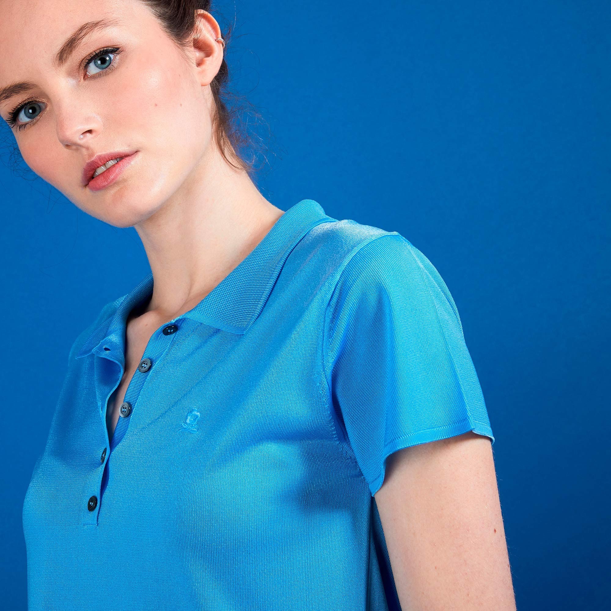 Polo en Fil Lumière - Bilbo 6843 azur - 04 Bleu clair