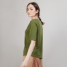 T-shirt en lin manches coudes - Bonbon 6851 Meleze - 83 Kaki