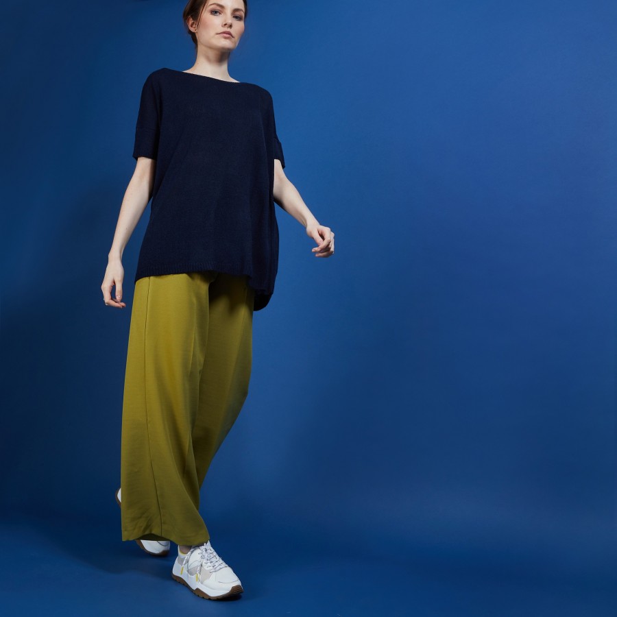 Round-neck viscose crepe T-shirt - Bibiche