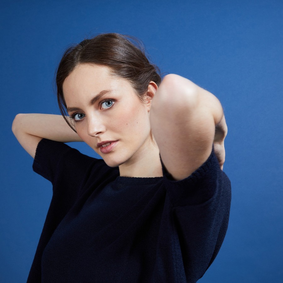 Round-neck viscose crepe T-shirt - Bibiche