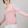 BLOVIS - PULL COL V  SOIE LAINE ET COTON