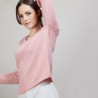 BLOVIS - PULL COL V  SOIE LAINE ET COTON