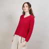 BLOVIS - PULL COL V  SOIE LAINE ET COTON