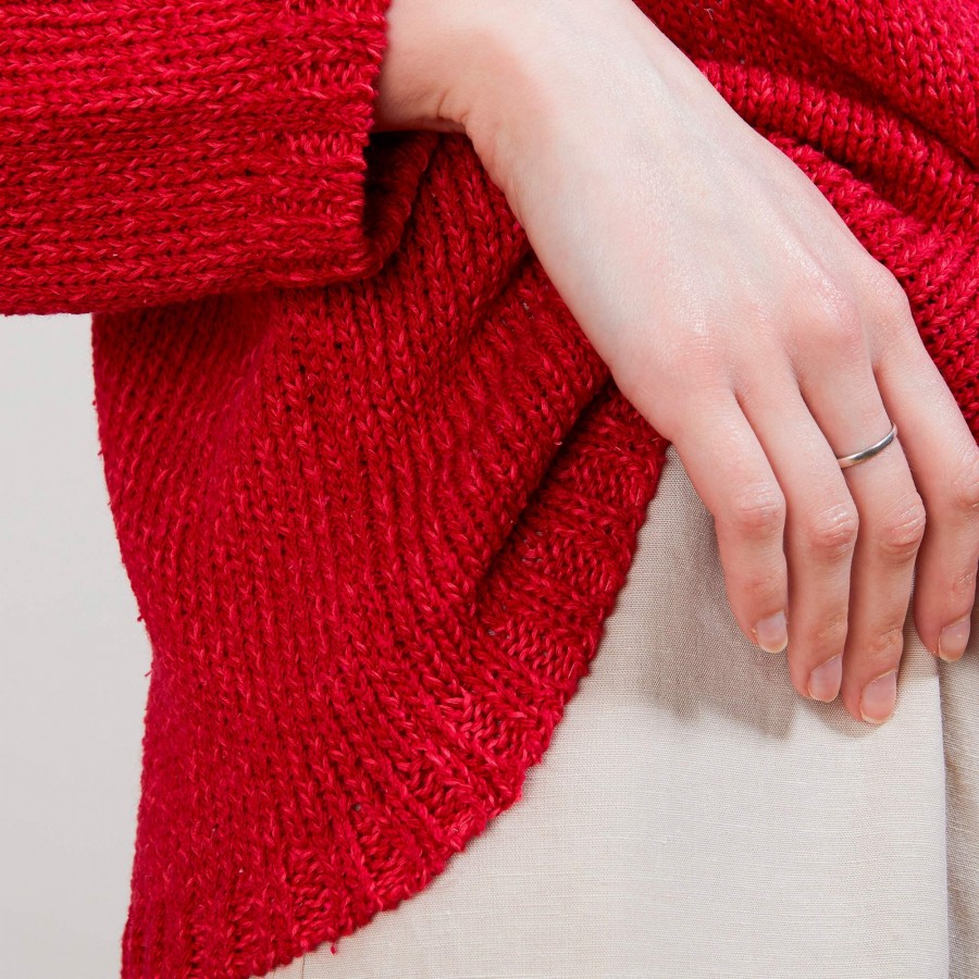 Cotton and wool silk V-neck sweater - Blovis