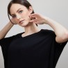 T-shirt long en lin flammé - Bil 6810 noir - 01 Noir