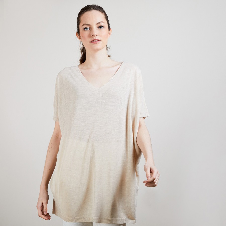 Long flamed linen T-shirt - Bil