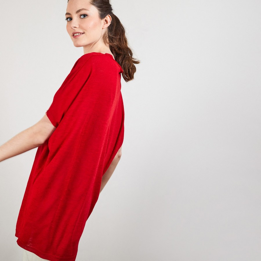 T-shirt long en lin flammé - Bil