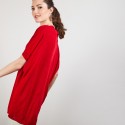 T-shirt long en lin flammé - Bil 6880 pavot - 52 Rouge