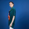 T-shirt long en lin flammé - Bil 6850 meleze - 21 Vert foncé