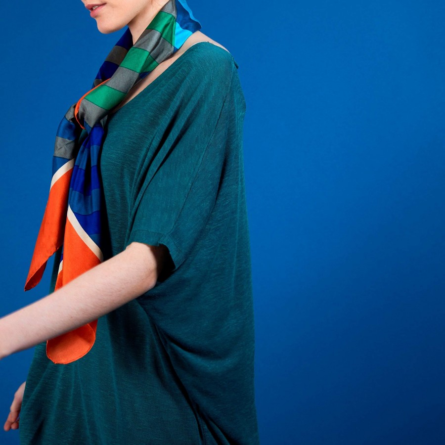 T-shirt long en lin flammé - Bil