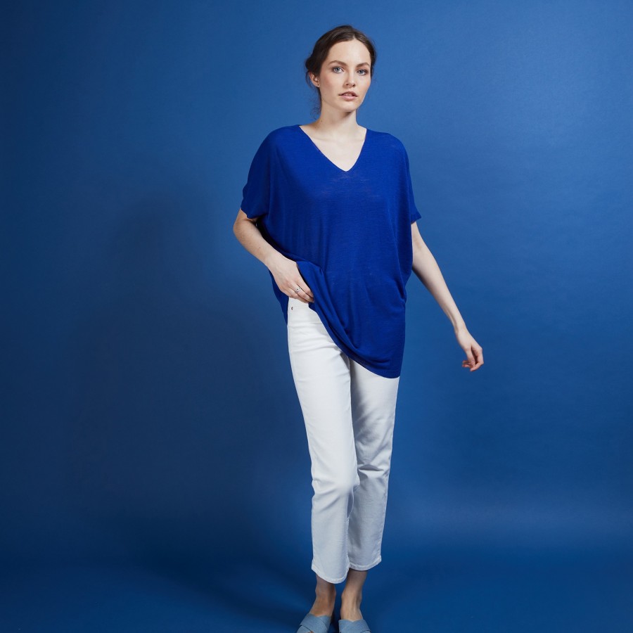 T-shirt long en lin flammé - Bil