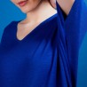 T-shirt long en lin flammé - Bil 6841 altitude - 03 Bleu foncé
