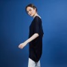 T-shirt long en lin flammé - Bil 6840 marine - 05 Bleu marine