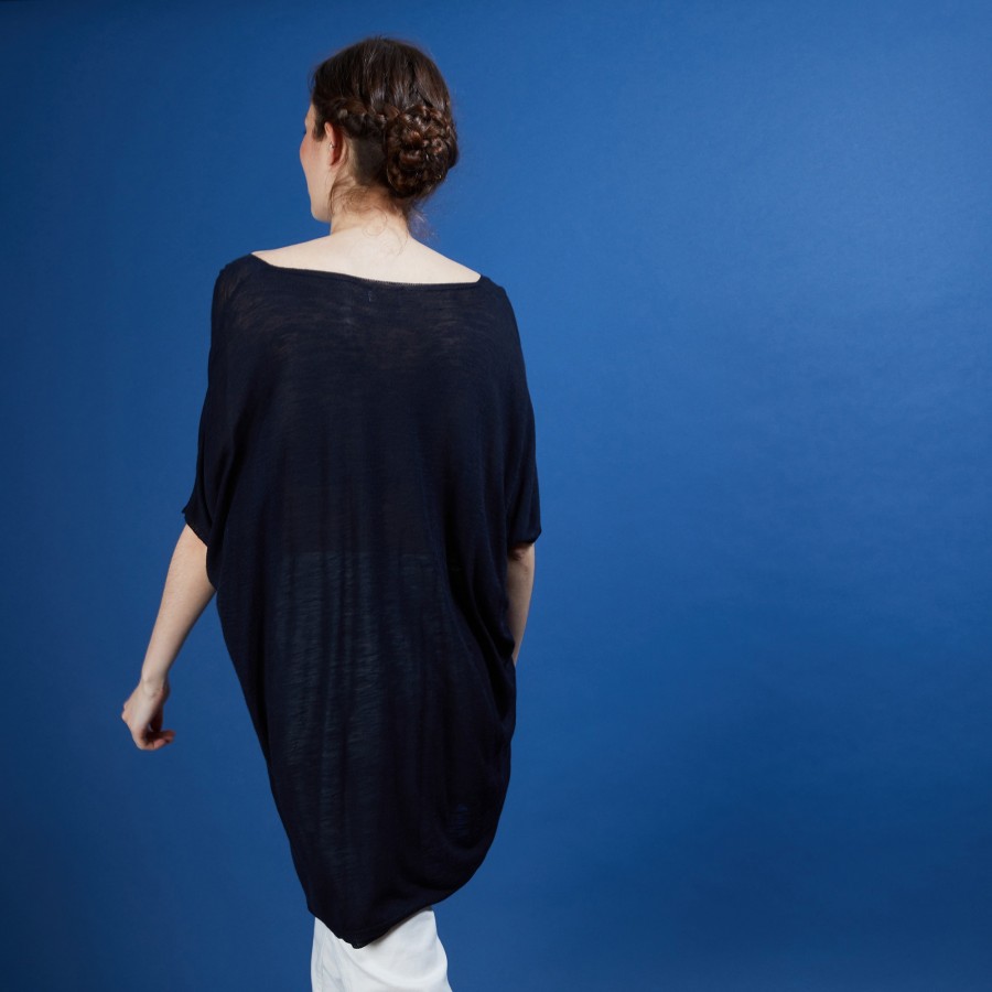 T-shirt long en lin flammé - Bil