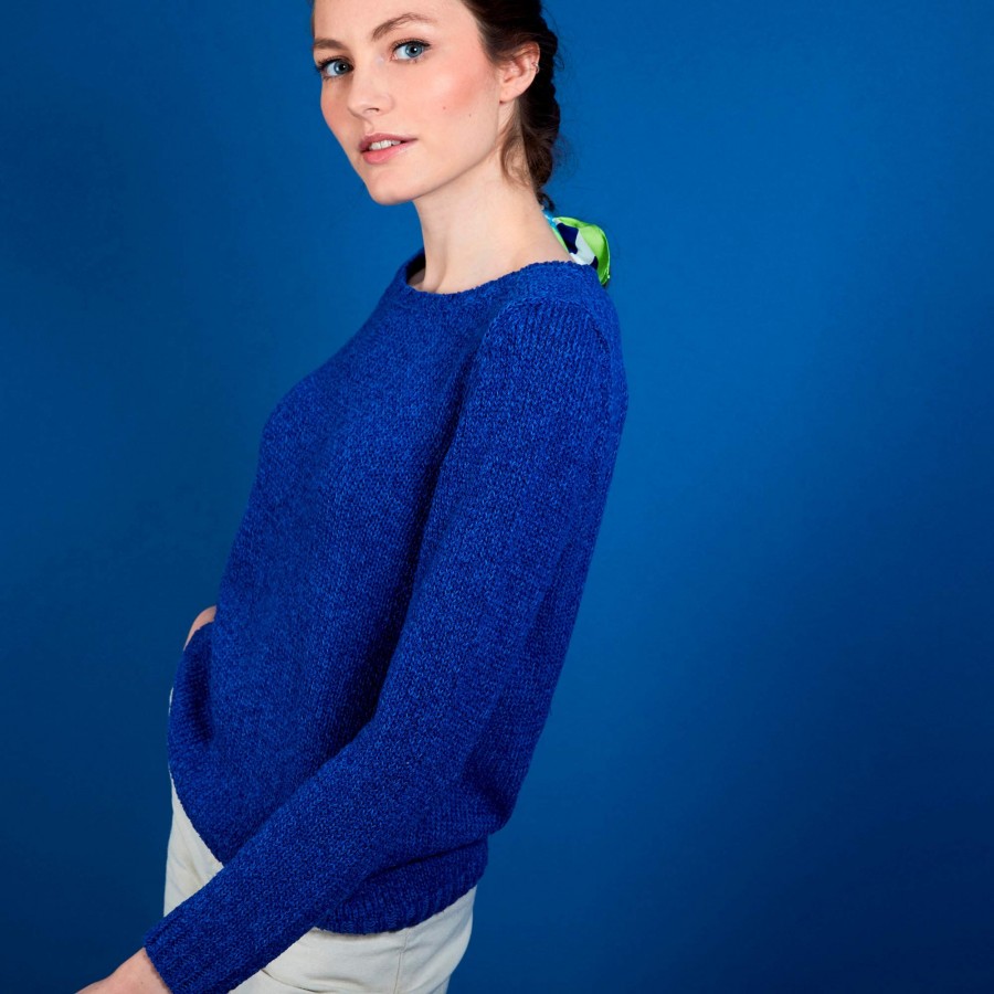 Cotton and wool silk round neck sweater - Benji