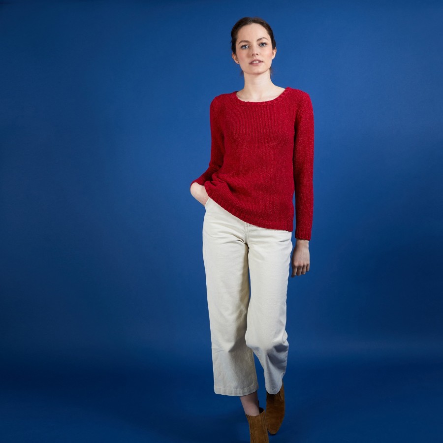 Suéter de gola redonda em seda, algodão e lã - Benji