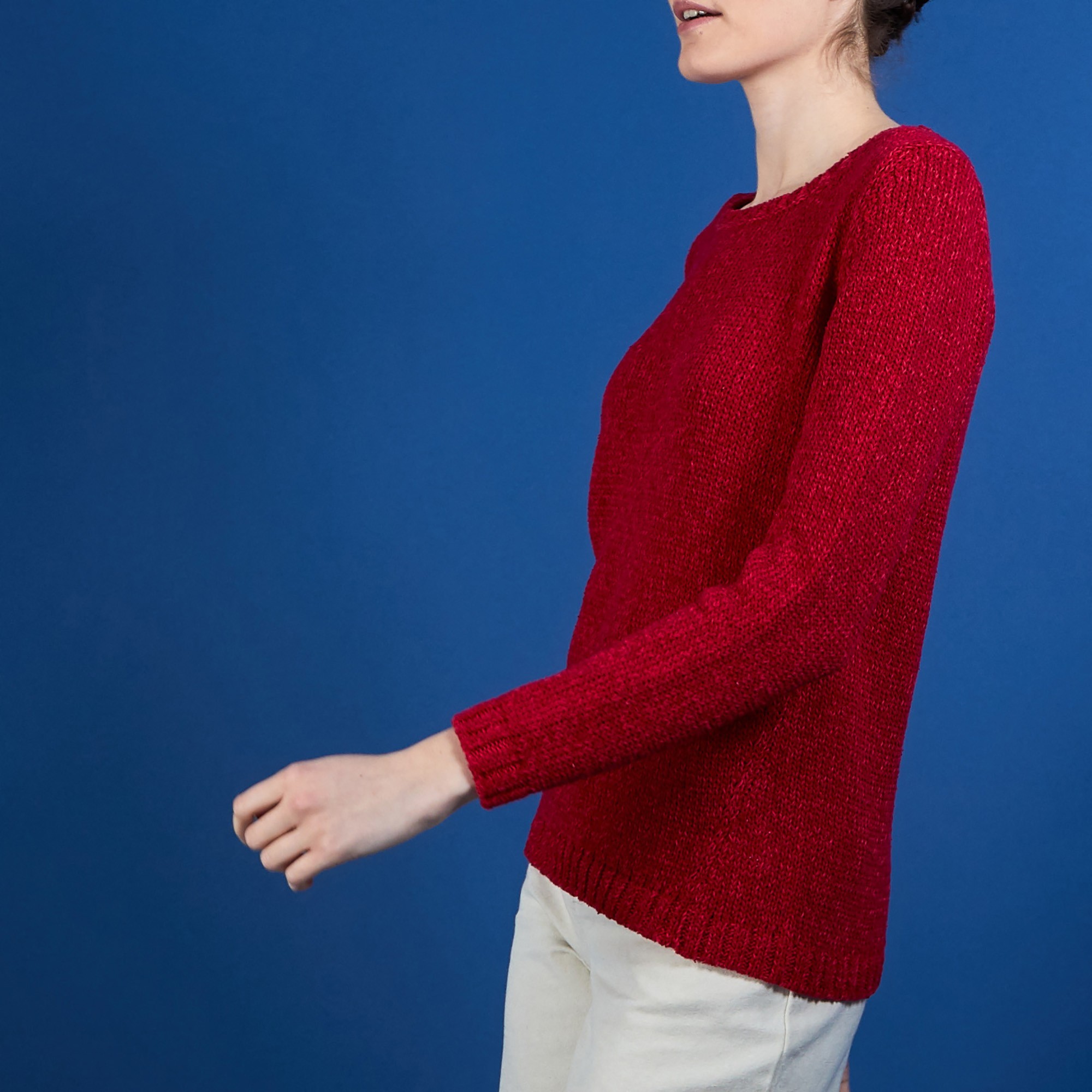 BENJI. PULL COL ROND LAINE ET COTON