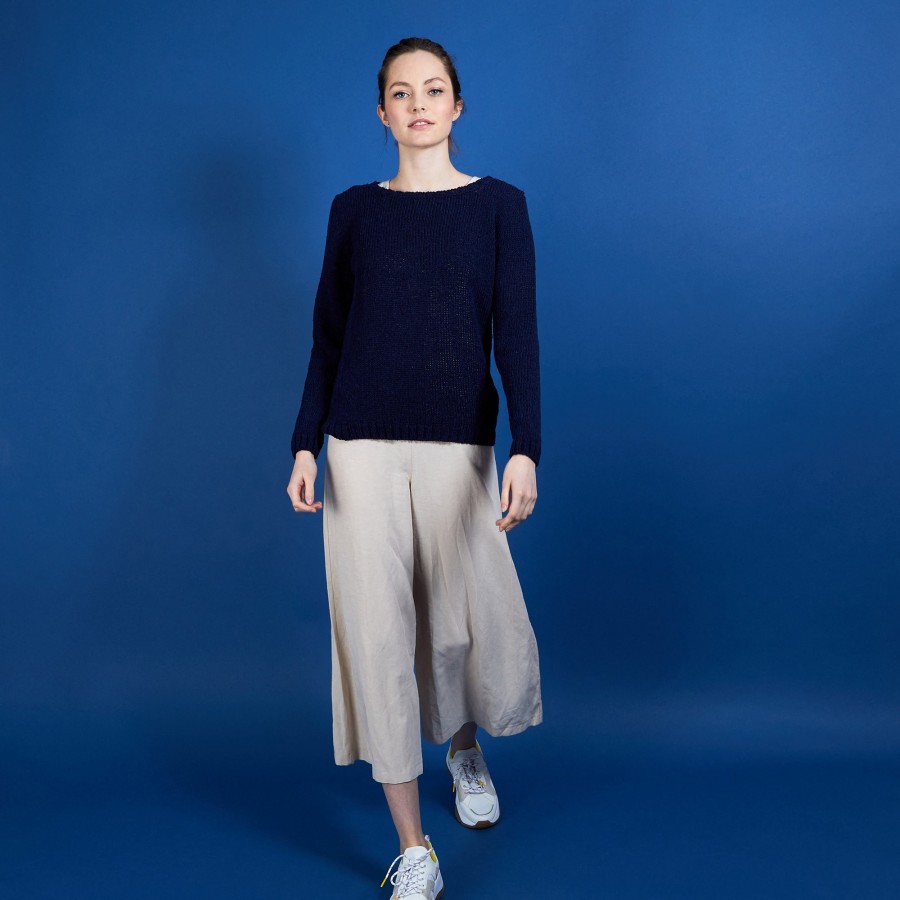 Pull col rond en soie coton et laine - Benji