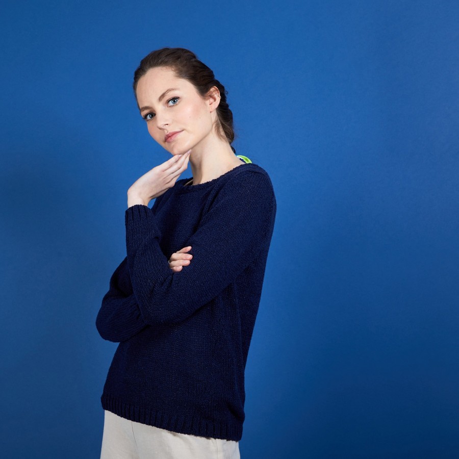 Cotton and wool silk round neck sweater - Benji
