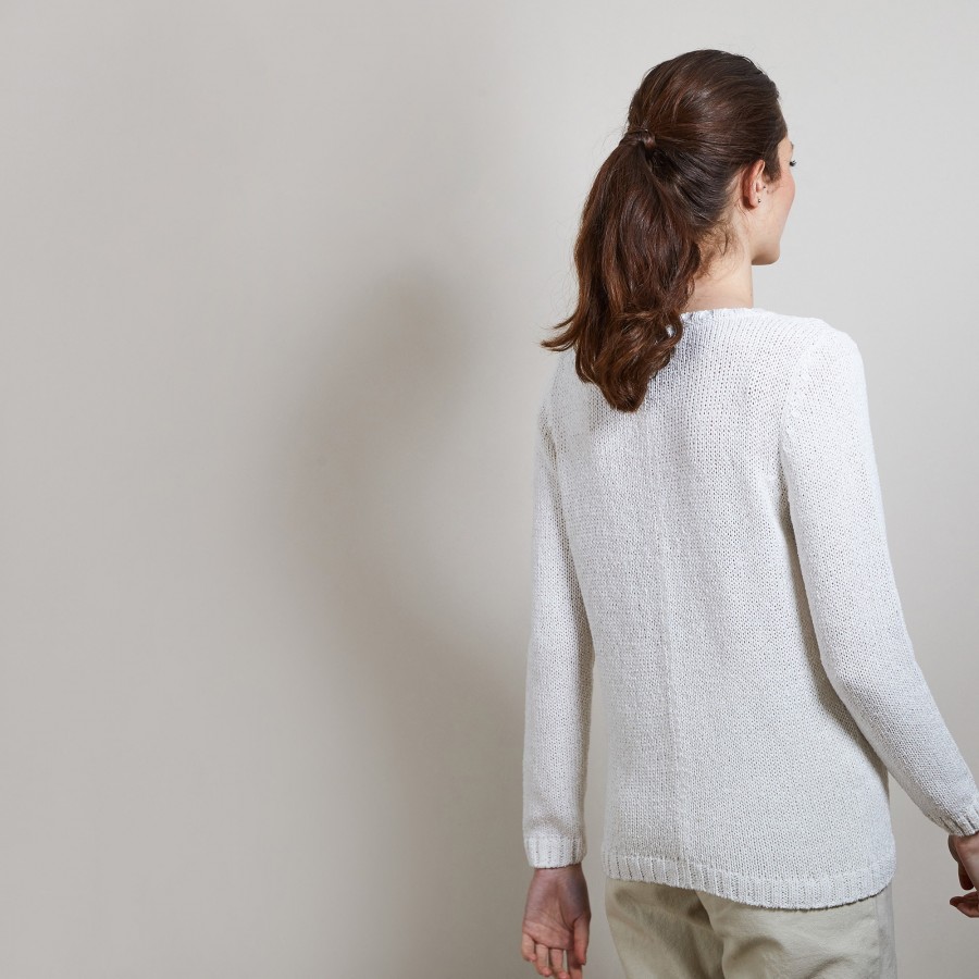 Cotton and wool silk round neck sweater - Benji