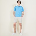 Polo manches courtes en Fil Lumière Vadim 2750 perruche - 06 Bleu moyen