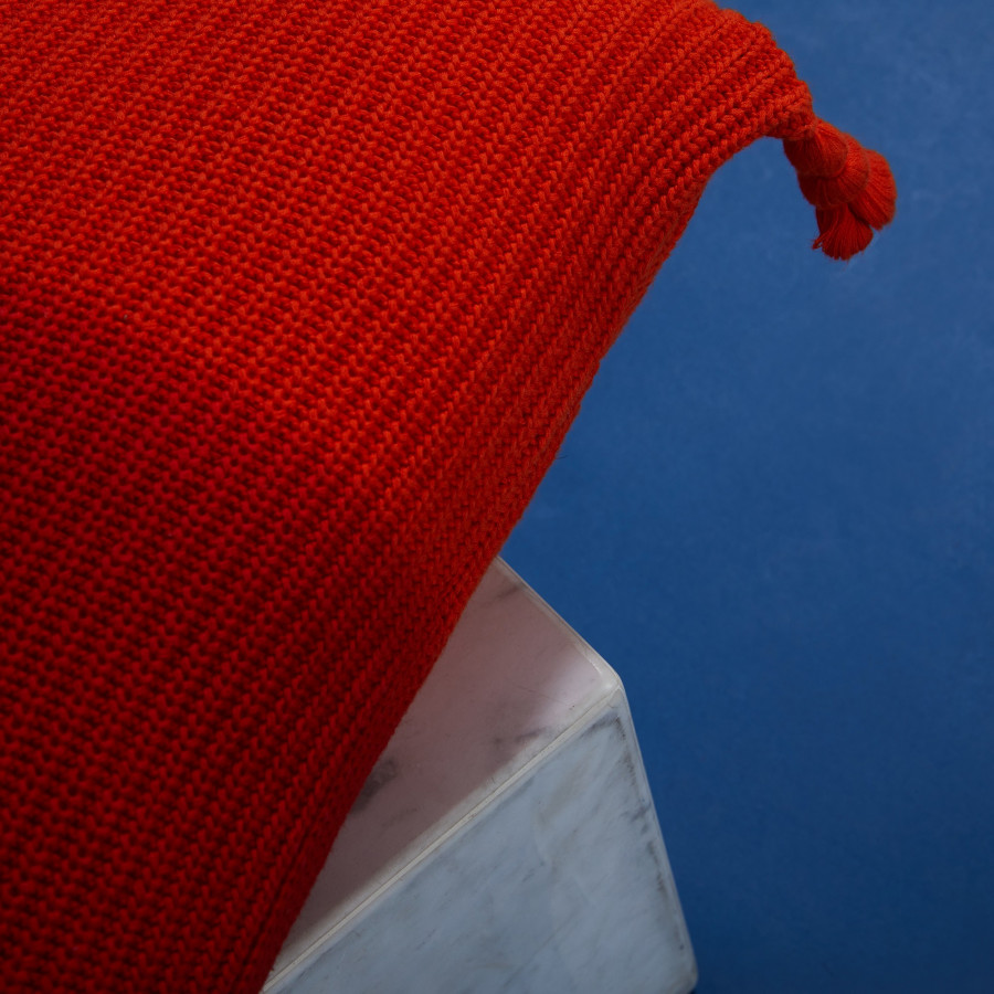 Coussin carré bicolors - Fauve