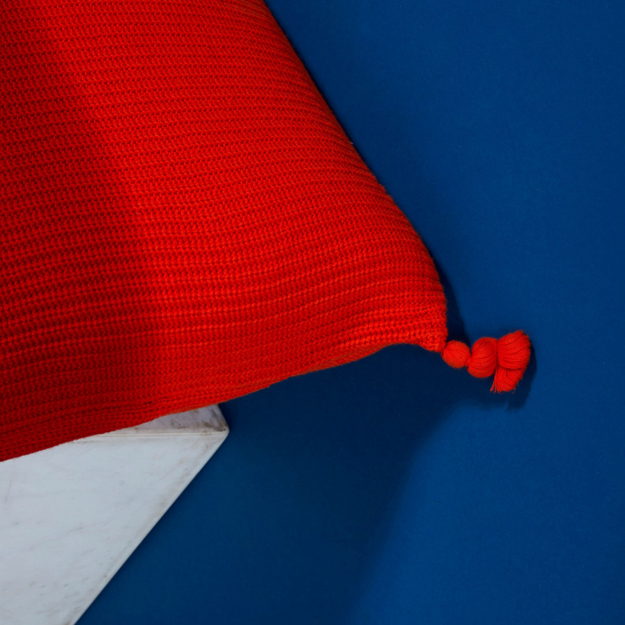 Coussin carré bicolors - Fauve