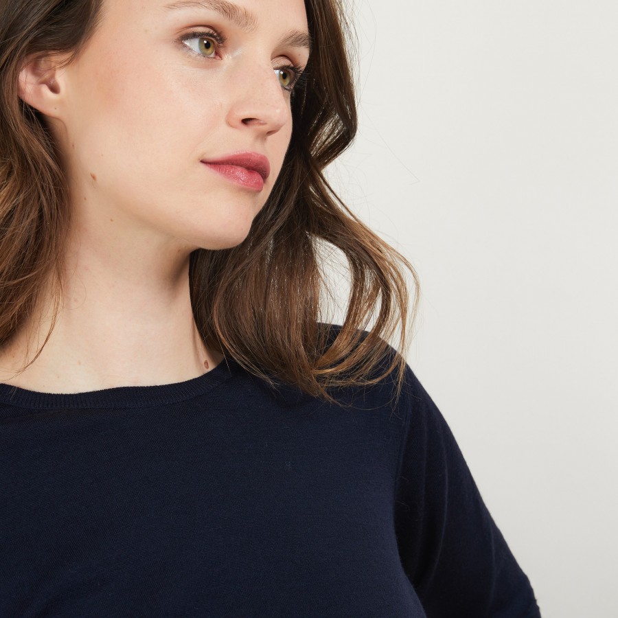 Pull col rond en laine mérinos - Bérenice