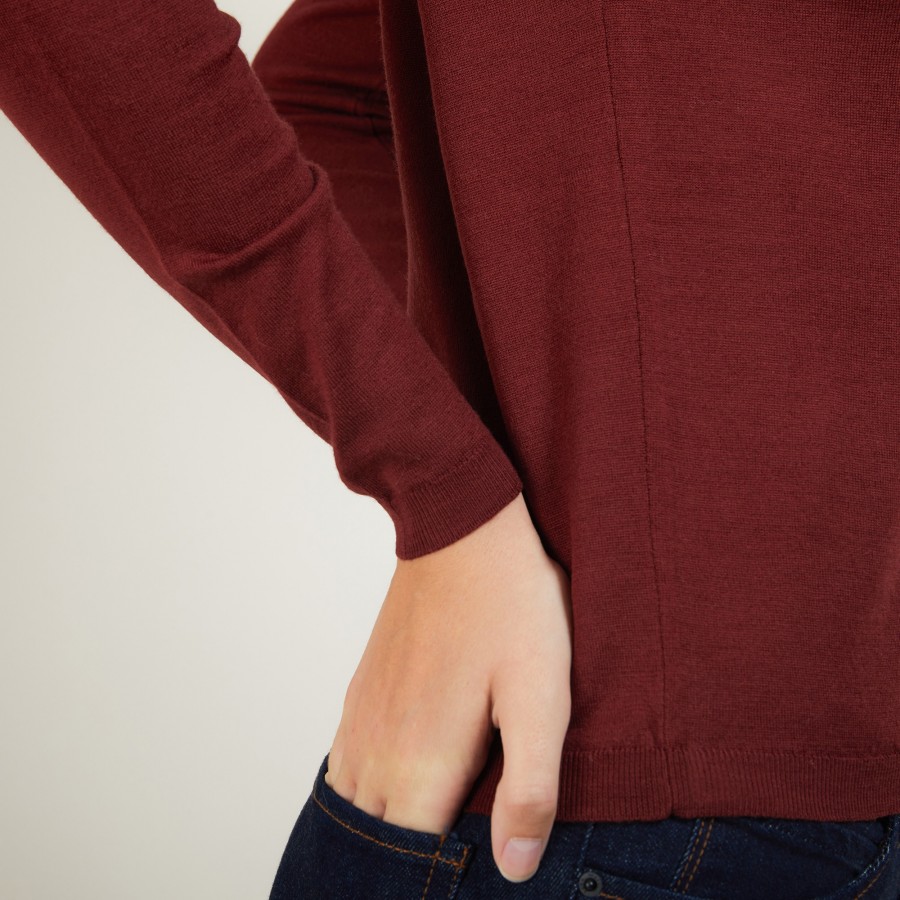 Round-neck merino wool sweater- Bérenice