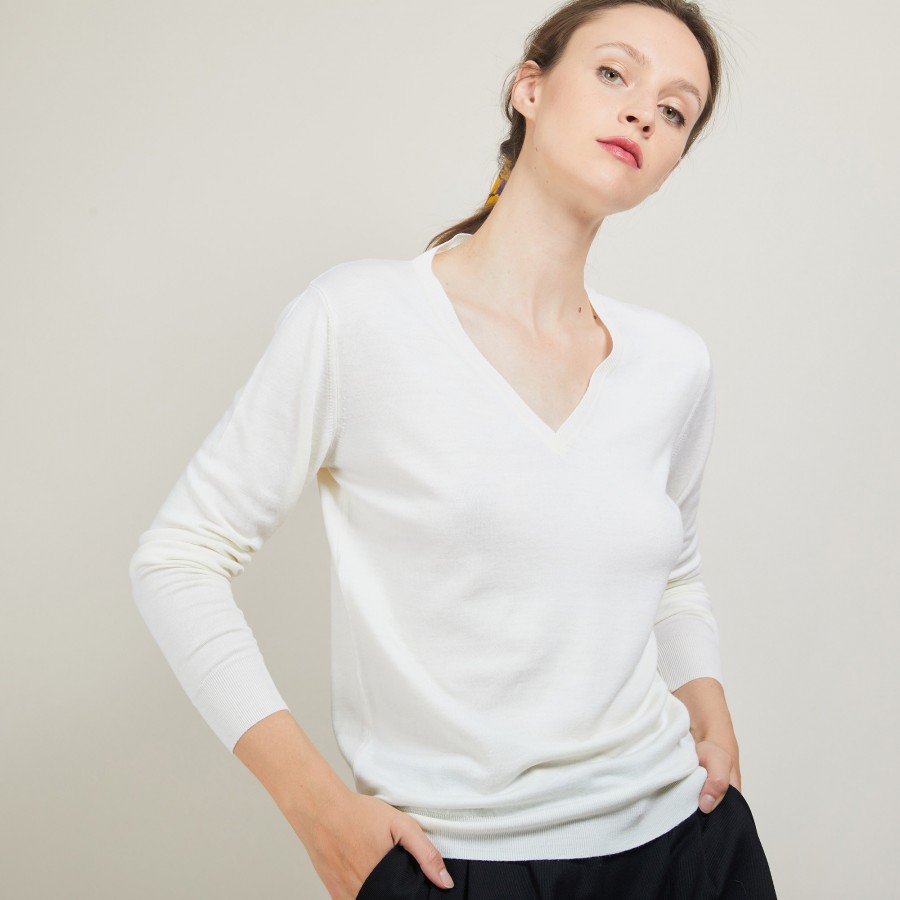 V-neck in merino wool - Arya