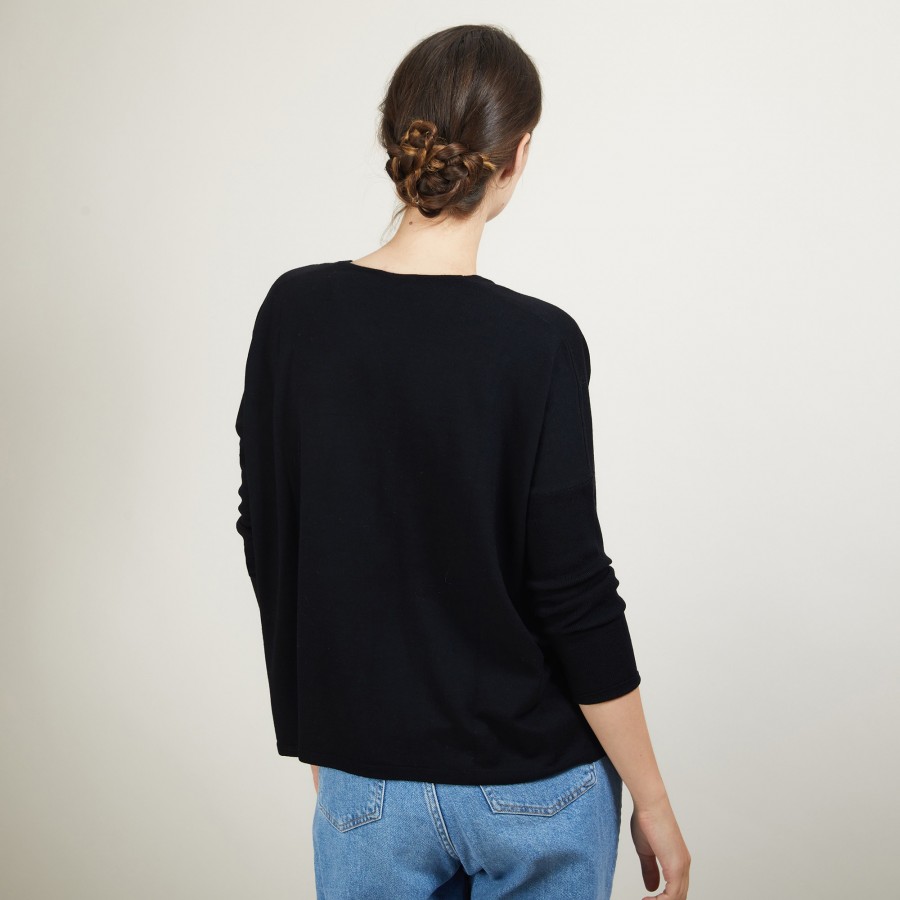 Cardigan folgado de lã merino com bolsos - Bonte