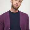 Gilet boutonné en laine - Brad 7085 Damas - 18 Violet foncé