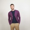 Gilet boutonné en laine - Brad 7085 Damas - 18 Violet foncé